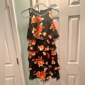 Black Floral short dress
